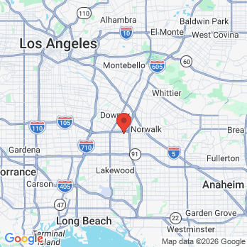 Map to Bellflower-California Dental Group office in Bellflower, CA