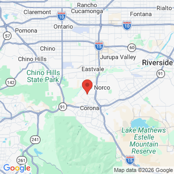 Map to Norco Family Dental Group office in Norco, CA