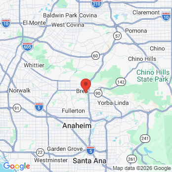 Map to Titan Dental office in Brea, CA