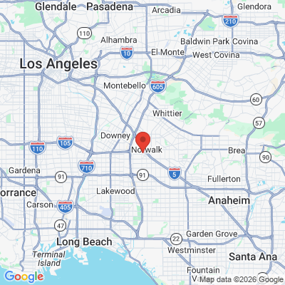 Map to Norwalk Dentistry office in Norwalk, CA