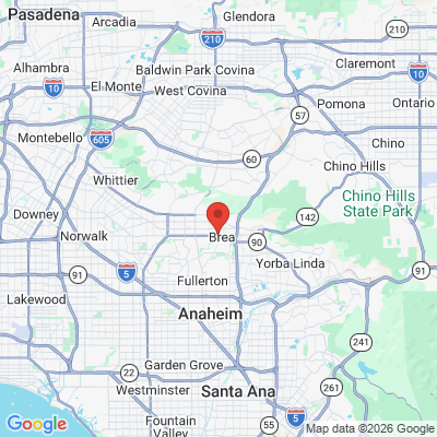 Map to  office in Brea, CA