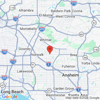 Map to Ramtin Khaef office in La Mirada, CA