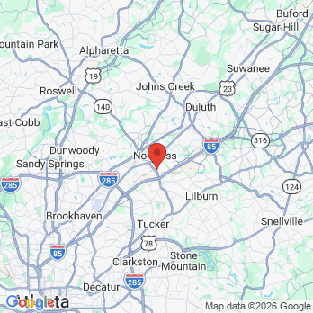 Map to Smile Sky Family Dental office in Norcross, GA