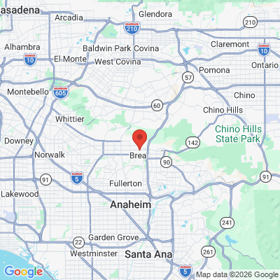 Map to Brea Dental Care office in Brea, CA