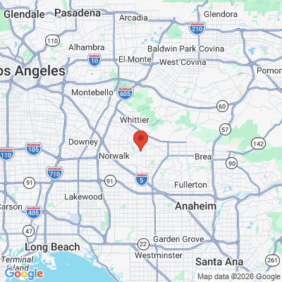 Map to New Age Dental office in La Mirada, CA