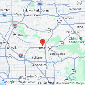 Map to Energetic Smile Family Dental office in Brea, CA