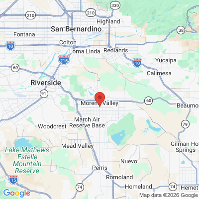 Map to  office in Moreno Valley, CA