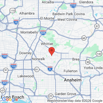 Map to Michael Winter D.D.S. office in Whittier, CA