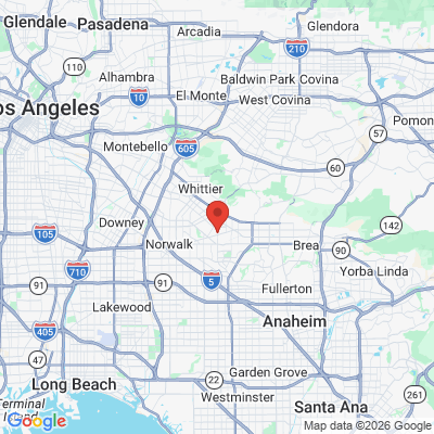 Map to Michael Winter D.D.S. office in Whittier, CA