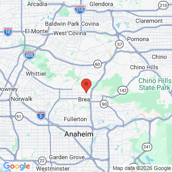 Map to Dr. Whelan Lok office in Brea, CA