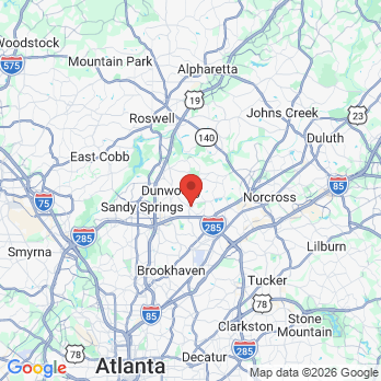 Map to Veal Dental Care of Dunwoody office in Dunwoody, GA