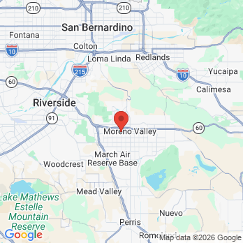 Map to Moreno Valley Dentist office in Moreno Valley, CA