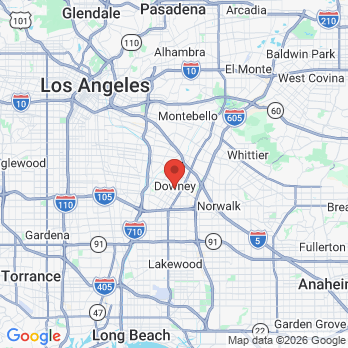 Map to Brian J Olvera DDS office in Downey, CA