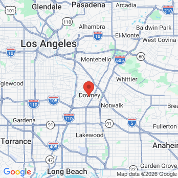 Map to  Peter V Le, DDS and William W Lin, DDS office in Downey, CA