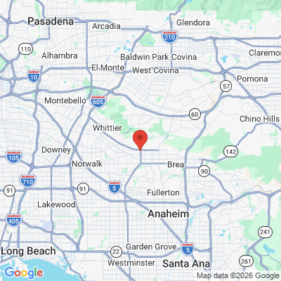 Map to Irwin Dentistry office in La Habra, CA
