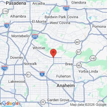 Map to Irwin Dentistry office in La Habra, CA