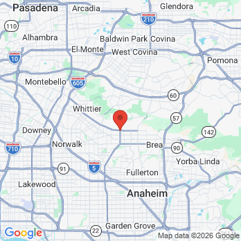 Map to Loving Dental office in La Habra, CA