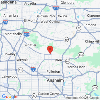 Map to Daniels Dental Care office in La Habra, CA