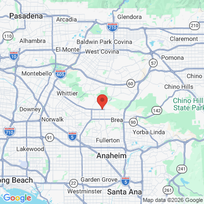 Map to Daniels Dental Care office in La Habra, CA