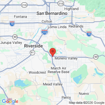 Map to Happy Teeth Children's Dentistry office in Riverside, CA