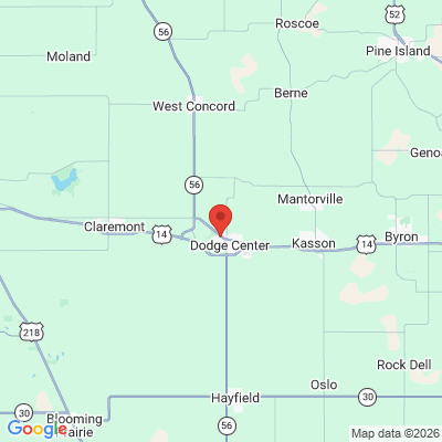 Map to  office in Dodge Center, MN
