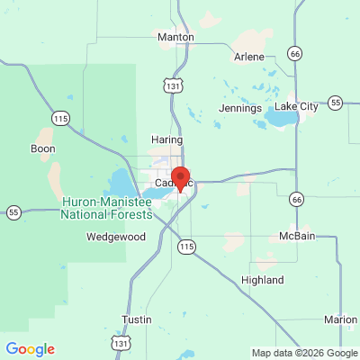 Map to  office in Cadillac, MI