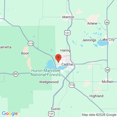 Map to  office in Cadillac, MI