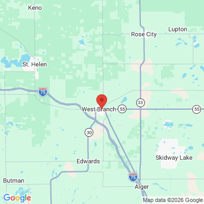 Map to  office in West Branch, MI