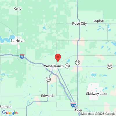 Map to  office in West Branch, MI