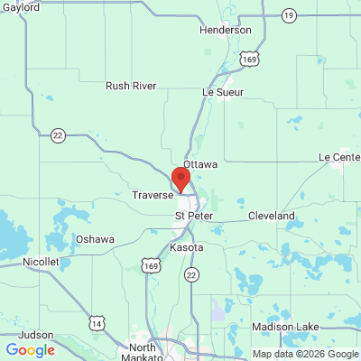 Map to Smalls Management Consulting LLC office in St. Peter, MN