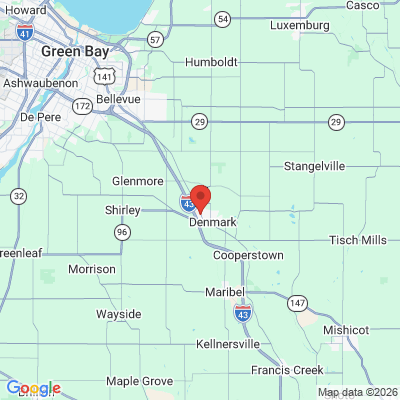 Map to  office in Denmark, WI