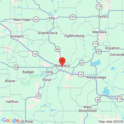Map to  office in Waupaca, WI