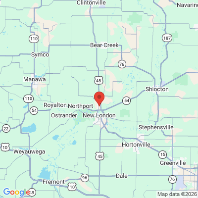 Map to  office in New London, WI