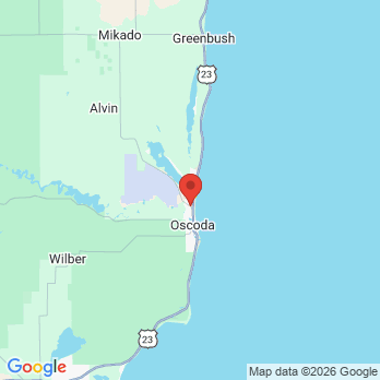 Map to Oscoda Dental and Oral Wellness office in Oscoda, MI
