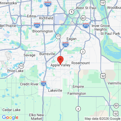 Map to  office in Apple Valley, MN
