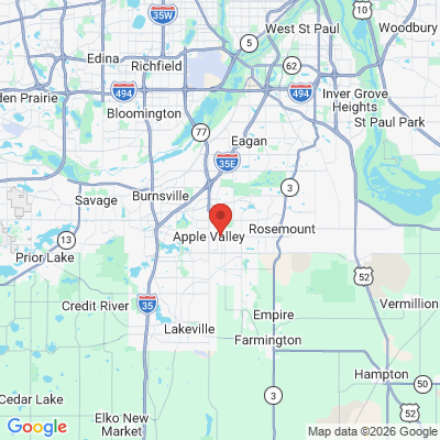 Map to  office in Apple Valley, MN