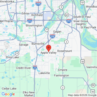Map to  office in Apple Valley, MN