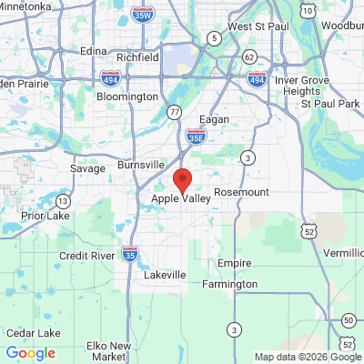 Map to  office in Apple Valley, MN