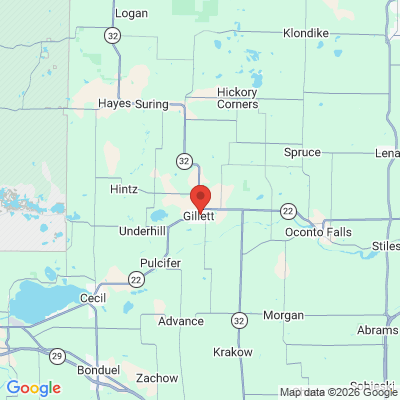 Map to  office in Gillett, WI