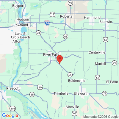 Map to Health Centered Dentistry office in River Falls, WI