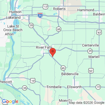 Map to Health Centered Dentistry office in River Falls, WI