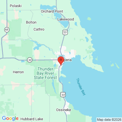 Map to  office in Alpena, MI