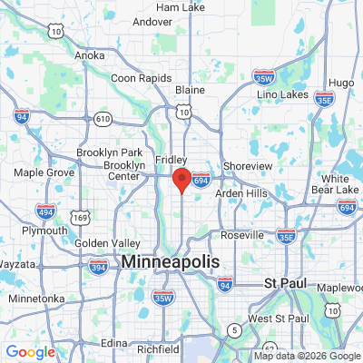 Map to  office in Columbia Heights, MN
