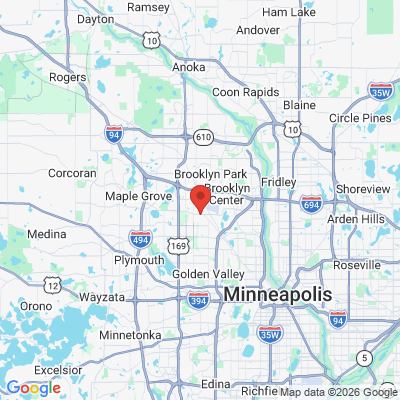 Map to Bass Lake Dental office in New Hope, MN