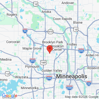 Map to Bass Lake Dental office in New Hope, MN