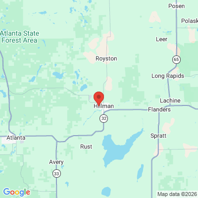 Map to  office in Hillman, MI