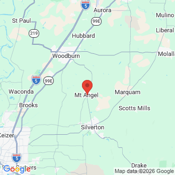 Map to Mt Angel Dental office in Mount Angel, OR