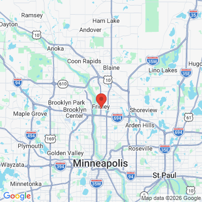Map to  office in Fridley, MN