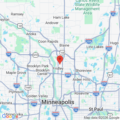 Map to  office in Fridley, MN
