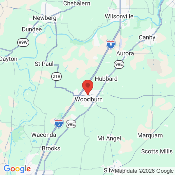 Map to Boones Family Dental office in Woodburn, OR